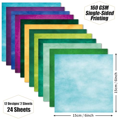 Colorful Scrapbook Paper Pad,6x6 Multi Color Single-Sided Colored Paper for Scrapbooking Bullet Journals Planners Aesthetic Room Wall Album Art Journaling - color: Velvet Emeralds