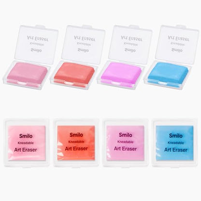 Smilo Kneaded Erasers for Artists, Moldable Putty, 8-Pack, 4 Colors - color: 4 Colors-1
