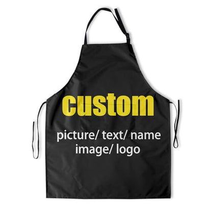 Giwawa Unisex Adult Apron Waterproof Stain Resistant Kitchen Cooking Apron with 2 Pockets for BBQ Grill Painting - color: Custom