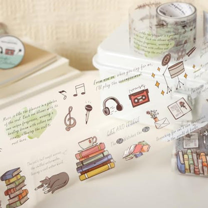 PET Tape Stickers for Journaling Supplies,Life Tape Stickers for Deco - color: Forest