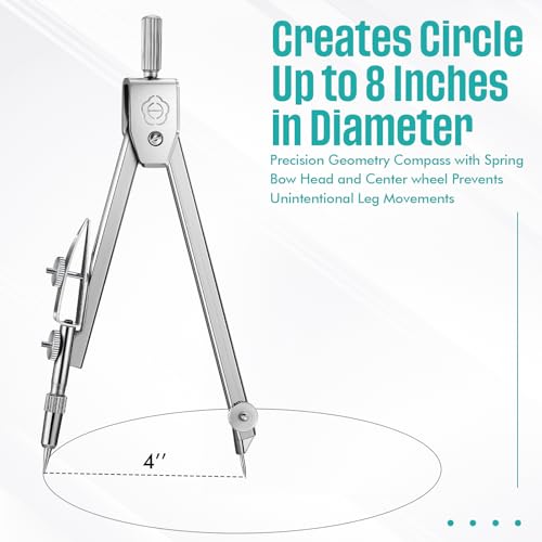 EBOOT Student Geometry Set, 180 Degree Protractor Compass 6",Turquoise | Swing Arm Protractor Ruler Compass, Geometry Drawing Tools for Measuring Angles, School Classroom Math Supplies - color: Turquoise
