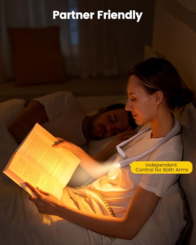 Glocusent Bendable Neck Light, 100 Hours Reading Light for Book Lover Gifts - color: Pink