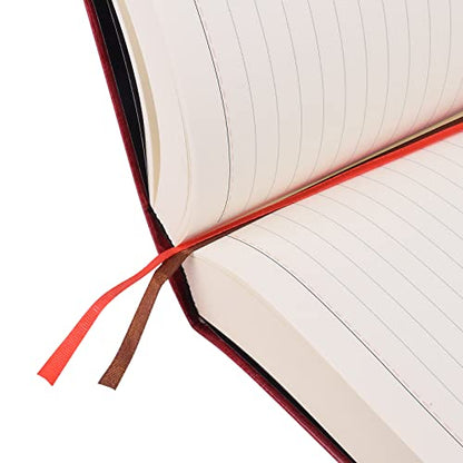 SAYEEC Thick Journal Lined Notebook 720 Pages Leather Writing Journal B6 Soft Cover College Ruled Notebook 360 Sheets Lined Paper Memo Book Personal Daily Diary Gift for Women Work Note Taking Travel - color: Dark Red B6 with Text Cover