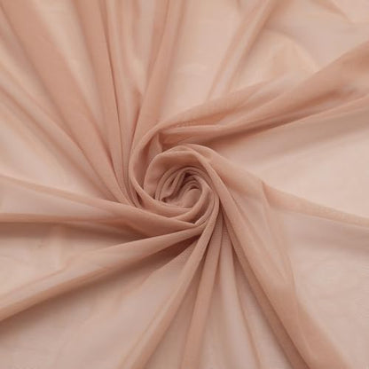 4-Way Stretch Mesh Fabric 60" by 5 Yards Lightweight Sheer Mesh (Nude) - color: Nude, size: 5 Yards