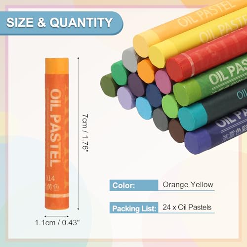 PATIKIL Orange Yellow Oil Pastels, 24Pcs Soft Oil Crayons Creamy Pastels Stick Art Supplies for Art Painting Drawing Blending Graffiti for Drawing Beginners Artists - color: Orange Yellow
