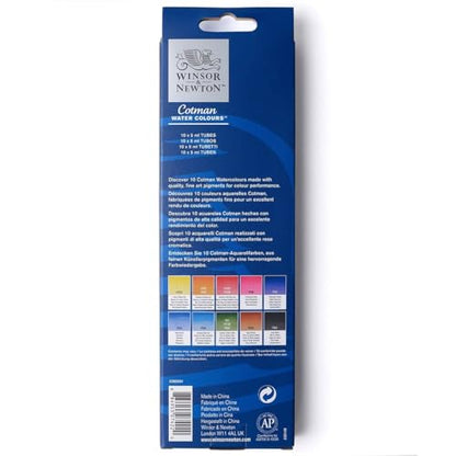 Winsor & Newton Cotman Watercolor Paint Set, 10 Colors, 5ml (0.17-oz) Tubes - style: 10 Tube Set 5ml