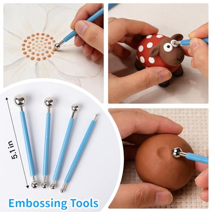 Acantha 27PCS Double-Ended Clay Tools Set, Colorful Sculpting Tools for Pottery, Polymer & Air Dry Clay, Ceramic Modeling Kit for Adults Kids Beginners