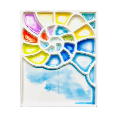 Bower Bird Porcelain Watercolor Palette Conch Artist Professional Ceramic Palette (Ceramics)