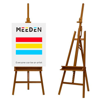 MEEDEN Art Easel Stand: Solid Beech Wood Painting Easel Stand with Storage Tray- Adjustable A Frame Artist Easel for Painting, Hold Canvas up to 48”- Perfect for Sketching, Oil Painting, Acrylics - color: Light Walnut