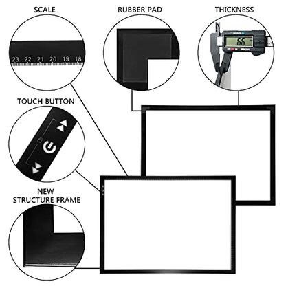 HSK A2 LED Artist tracing Light Box Copy Table, Adjustable High Brightness Light Pad for Tatto Drawing, Sketching, Animation,Diamond Painting Accessories - size: 05 - A2