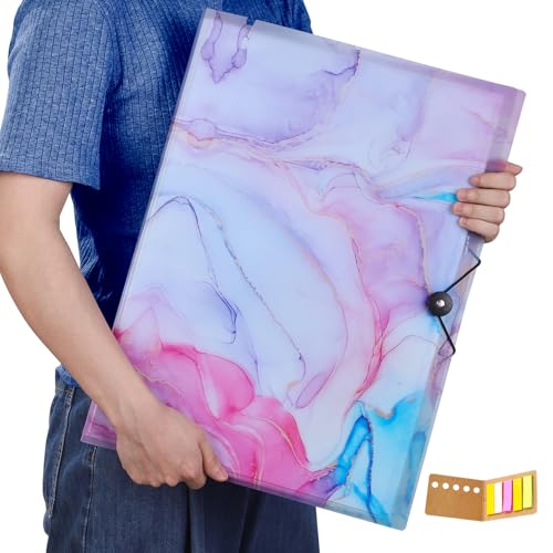 A3 Diamond Painting Storage Book,Marble Blue 40 Pages Art Portfolios Case - color: Marble Blue-40 Sleeves