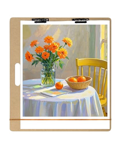 23"x26" Oversized Drawing Board with Clips and Rubber Bands | Big Size Art Board With 2 Clip To Secure Papers. Ideal For Sketching, Art Creation And Studio Use For Artists - size: 23"x26", 1 Pack