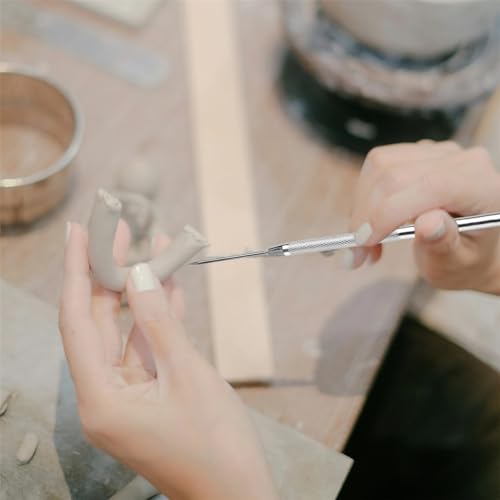 2 PCS Clay Needle Tools, Stainless Steel Pottery Tool Polymer Clay Tools | Air Dry Clay Tools for Carving Sculpting