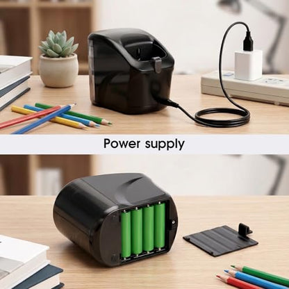 Electric Pencil Sharpener,Mini Automatic Pencil Sharpener.Suitable for No. 2/Colored Pencils (6-8 mm),Applicable to School/Classroom/Office/Home