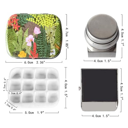 Portable Travel Watercolor Palette, Mini Metal Tin Box,12-Well Empty Tins - color: Outdoor Painting Set-selva