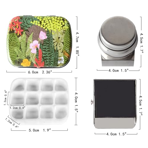 Portable Travel Watercolor Palette, Mini Metal Tin Box,12-Well Empty Tins - color: Outdoor Painting Set-selva