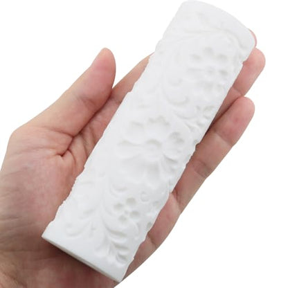 ZCZQC Floral Texture Clay Roller Polymer Clay Texture Roller Embossing Clay Cutter for Use with Cutting Tools 4.72x1.5in for DIY Earrings Jewelry Making Craft Supplies