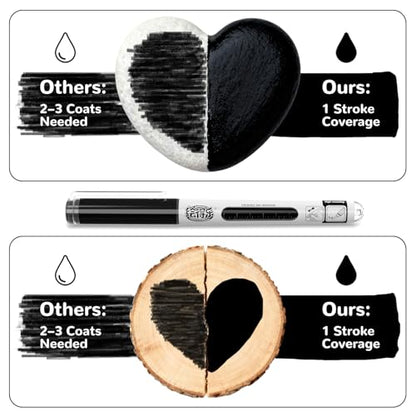 Guangna Black Acrylic Paint Markers, Black Acrylic Paint Pens for Christmas Art, Rock Painting, Wood, Glass, Ceramic, Canvas, Stone, DIY Crafts - color: Black