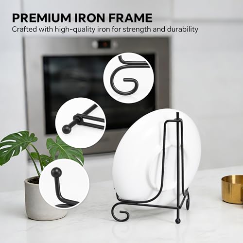 Artliving Plate Stands for Display, 8 Inch Black Iron Easel Plate Display Photo Holder Stand, Displays Picture Frames, Decorative Plates, Tablets and Art (2 pack) - size: 8 inch(2 pack)
