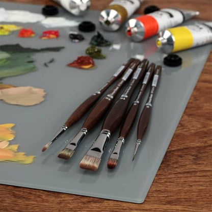 Borciani e Bonazzi Unico Synthetic Mongoose Artist Paint Brush - Series 801 Flat - Size #2 - Watercolors, Oil & Acrylic Paint - Handcrafted in Italy, Anti-Roll Design, Ergonomic Medium Handle - size: 2