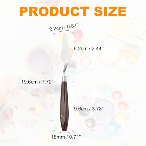 HARFINGTON 5pcs Palette Knife Painting Tool 2.44 x 0.87 Stainless Steel Art Spatula Pallet Knives Scrapers Tools with Beech Wood Handle for Acrylic Oil Canvas Mixing Spreading, Red/Silver - size: 2.44" x 0.87"