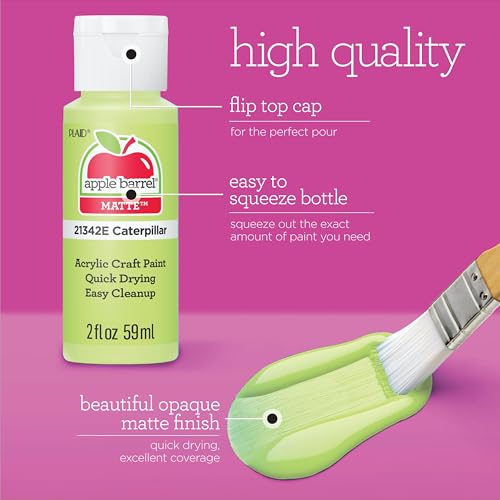 Apple Barrel Acrylic Craft Paint Set, Homegrown Hues, Includes 12 Colors with a Matte Finish
