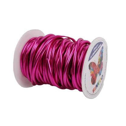 Aluminum Craft Wire,8 Gauge (3mm) Rose Purple Bendable Wire,32 Feet Continuous Roll for Jewelry Making,Sculpting,Floral & Armature Projects - size: 8 Gauge 32FT, style: Rose Purple