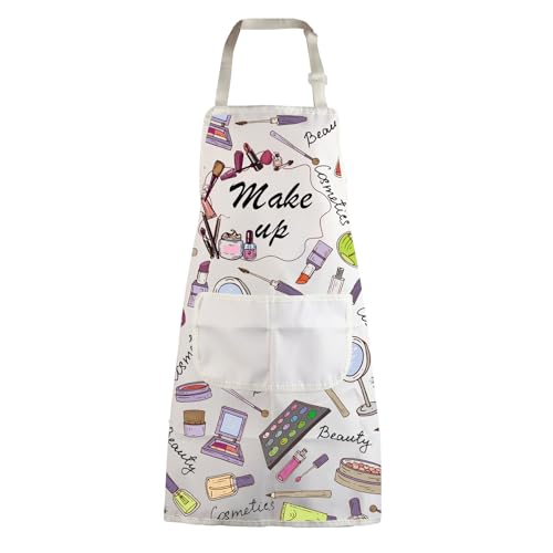 MBMSO Makeup Artist Aprons with Pockets Makeup Apron for Artist Esthetician Gift Cosmetology Student Gift Aprons - color: Makeup Artist Apron-w