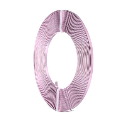 MECCANIXITY Aluminum Flat Wire, 3mm 18 Gauge Bendable Nose Wire Soft Craft Jewelry Wire for Jewelry Making Handmade Crafts DIY Bezel Sculpting, Light Pink - color: Light Pink