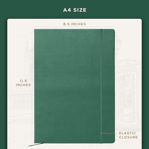 Beechmore Books A4 8.5x11 Mixed Media Sketchbook 160 GSM/98LB with Gift Box - color: Dartmouth Green, size: A4 - 8.5" x 11.5" Large