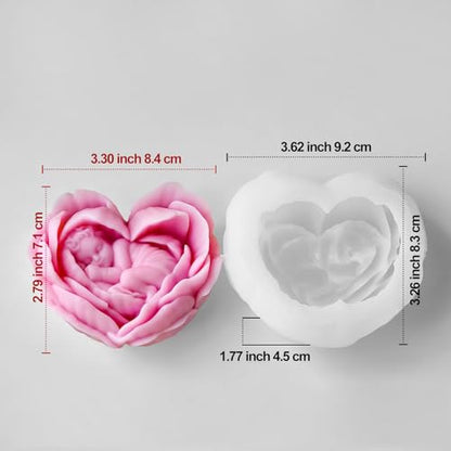 Flower Candle Mold, Angel Baby Heart Shaped Petals Rose Making Mold - color: 1 PCS Baby In Heart-Shaped Flower Silicone Molds