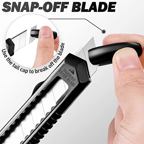 DIYSELF 30 Pack Box Cutter Retractable, Box Cutters with 18mm Wide Utility Blades, Sharp Utility Knife Retractable, Box Cutter Knife for Office, Home, Arts Crafts, Hobby, Cardboard, Paper - color: Black, size: 30 Pack