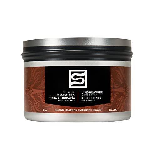Speedball Oil Relief Ink, 8-Ounce, Brown for Block Printing - color: Brown
