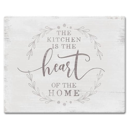 CounterArt Heart of the Home 3mm Tempered Glass Cutting Board 12" x 15" | Serving Board, Charcuterie Board - color: Heart of the Home