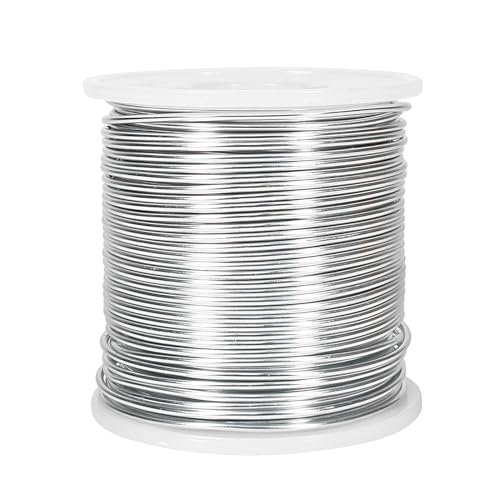 Tenn Well 164ft 15 Gauge 1.5mm Aluminum Wire Bendable for Jewelry - color: Sliver, size: 15 Gauge