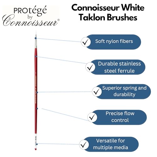 Connoisseur White Taklon All Media Brush, #1 Round - size: #1, style: Round