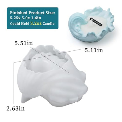 Wehous Unique Holder Resin Molds Silicone, Wave Shell Tray Silicone Mold, Bowl Epoxy Resin Casting Mold for DIY Jewelry Plate Candle Holder Candy Container Storage Craft Gift - color: Wave Shell Tray