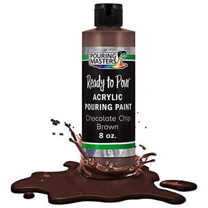 Pouring Masters Chocoloate Brown Ready to Pour Acrylic Pouring Paint - Premium 8-Ounce Pre-Mixed Fluid Acrylic Paint - Fluid Art Supplies for Canvas, Wood, Paper, Tile & Rocks - color: Chocolate Brown
