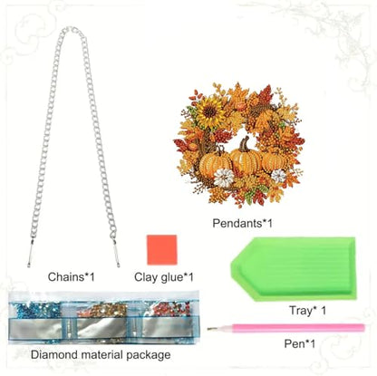 Fall Diamond Art Kits for Adults Halloween Pumpkin 8x8inch - color: Dp04130
