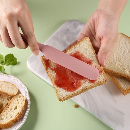 7 Pcs Silicone Jar Spatula Set, Sourdough Spatula, Long Handle Thin Spatulas for Baking, Cake Icing, Butter Cream Spreading, Jam Scraping (Purple, Pink, Green, Yellow, Orange, Cyan, Black) - color: Purple, Pink, Green, Yellow, Orange, Cyan, Black