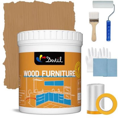 DWIL Acrylic Wood Paint for Furniture - Semi-Gloss Paint Suitable for Wood Surface Renovation, Water-Based All match Paint, Non-Toxic & Odorless, Eco-Friendly & Healthy (32oz, Matte Oak Light Brown) - color: Matte Oak Light Brown