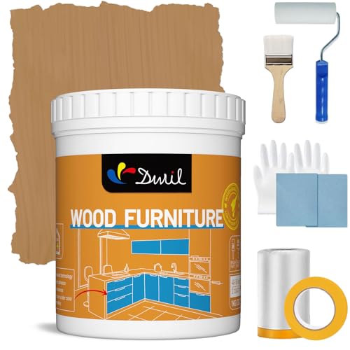 DWIL Acrylic Wood Paint for Furniture - Semi-Gloss Paint Suitable for Wood Surface Renovation, Water-Based All match Paint, Non-Toxic & Odorless, Eco-Friendly & Healthy (32oz, Matte Oak Light Brown) - color: Matte Oak Light Brown