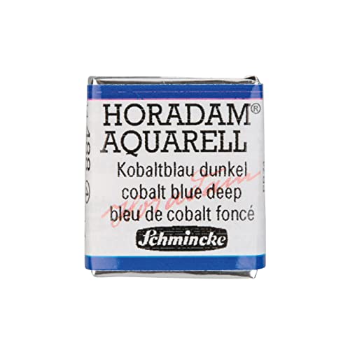 Schmincke - HORADAM® AQUARELL - Finest Artists' Watercolors, 488 Cobalt Blue Dark, 14 488 044, 1/2 pan - color: 488 Cobalt Blue Deep