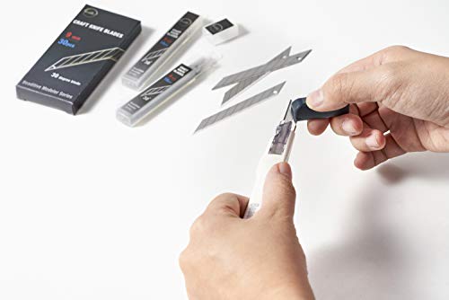 Beaditive Detail Craft Knife Blades (30 pcs) - 30 Degree Snap-Off Utility Knife Blade - Art, Craft, Model Making (Steel) - color: Steel