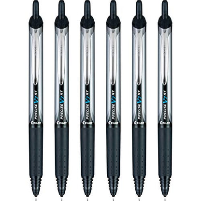 PILOT Precise V7 RT Liquid Ink Rollerball Pens, Black Ink Pens, 6-Pack - color: Black, size: 6 Count (Pack of 1)