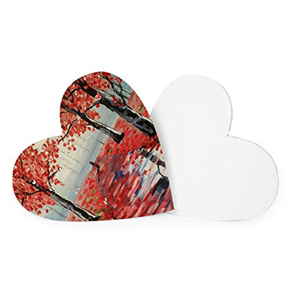 Transon 12inch Artist Heart Canvas Primed Stretched Canvas Ready for Painting Pack of 2 - size: Heart 2PCS