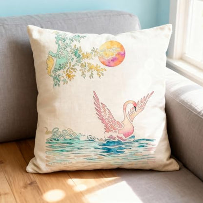 TIAMECH A4 Reusable Swan Lake Stencil for Painting | Spread Wings Swan Moon Layering Template, DIY Wall Art, Wood Furniture, Scrapbook & Crafts (8.3x11.7inch) - style: Swan Lake
