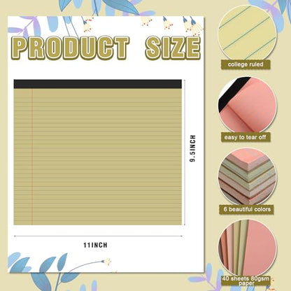 Lincia 6 Pcs Legal Pads Landscape Notebook, Stylish Color - color: Stylish Color