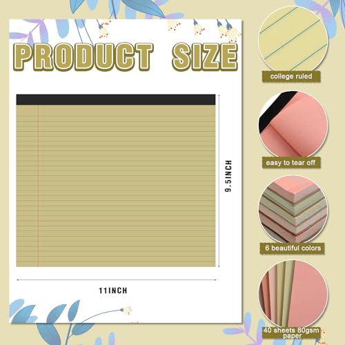 Lincia 6 Pcs Legal Pads Landscape Notebook, Stylish Color - color: Stylish Color