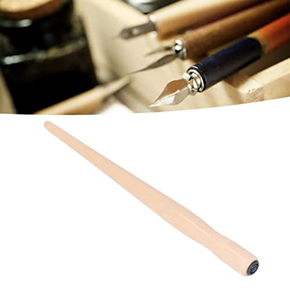 OEBUAFI 10 Pack Dip Pen Nib Holder, Smoother Wooden Comic Pen Nib Holder Calligraphy Dip Pen Holder, Wooden Drawing Pen Holder for Writing Painting Signing (Wood Color) - color: Wood Color
